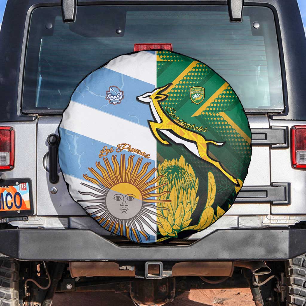 South Africa and Argentina Rugby Spare Tire Cover Sporty Style