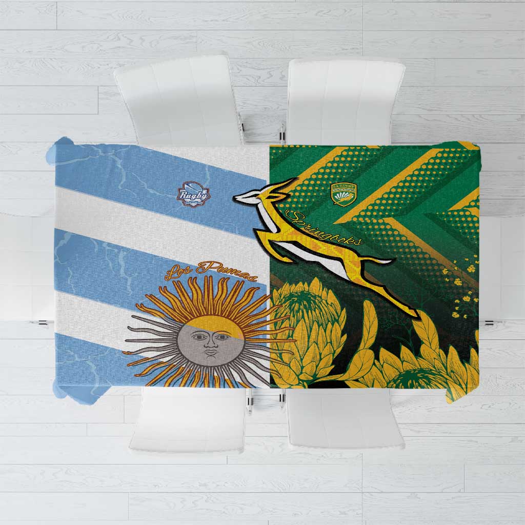 South Africa and Argentina Rugby Tablecloth Sporty Style