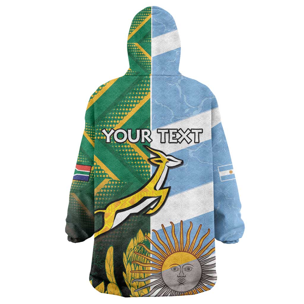 South Africa and Argentina Rugby Personalised Wearable Blanket Hoodie Sporty Style