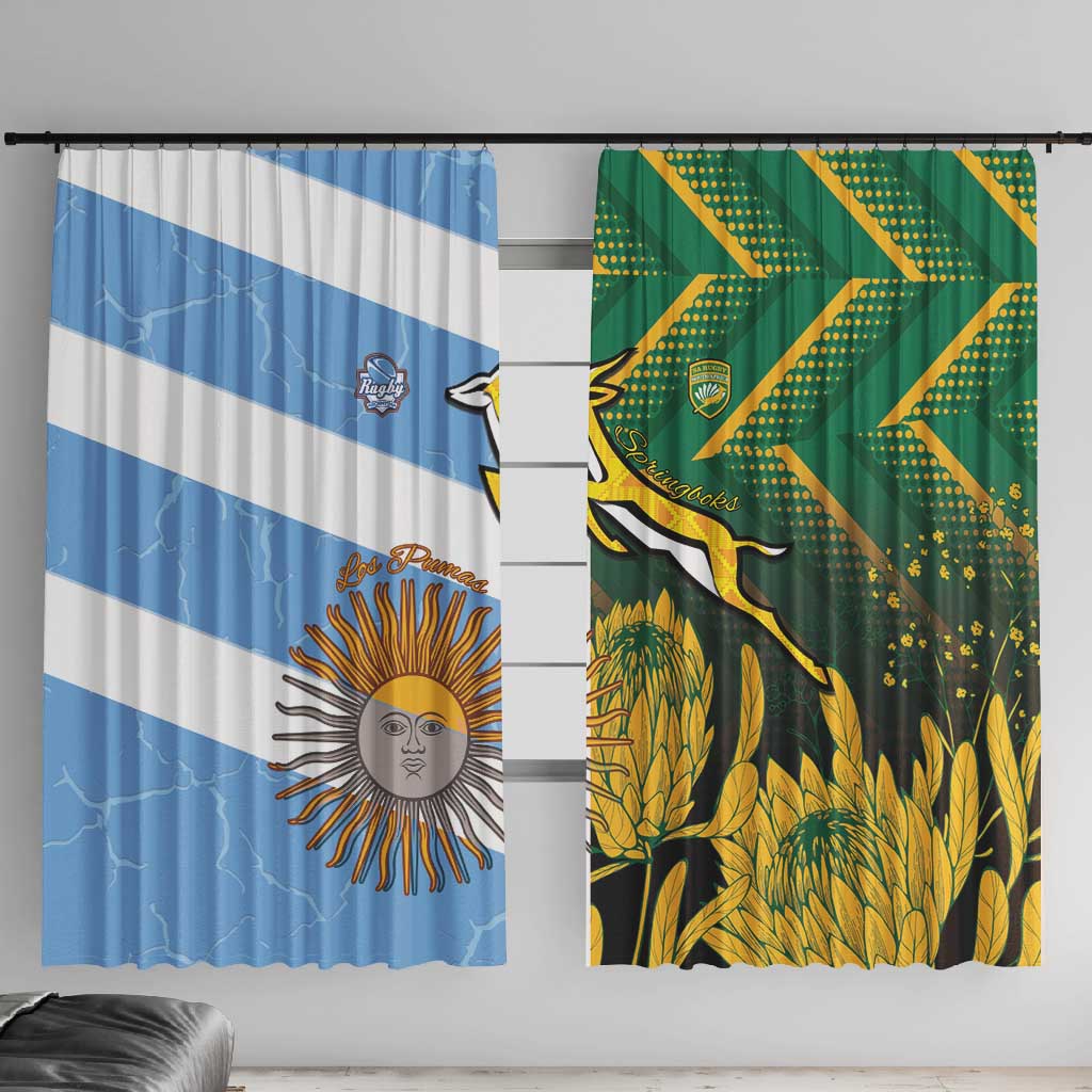 South Africa and Argentina Rugby Window Curtain Sporty Style