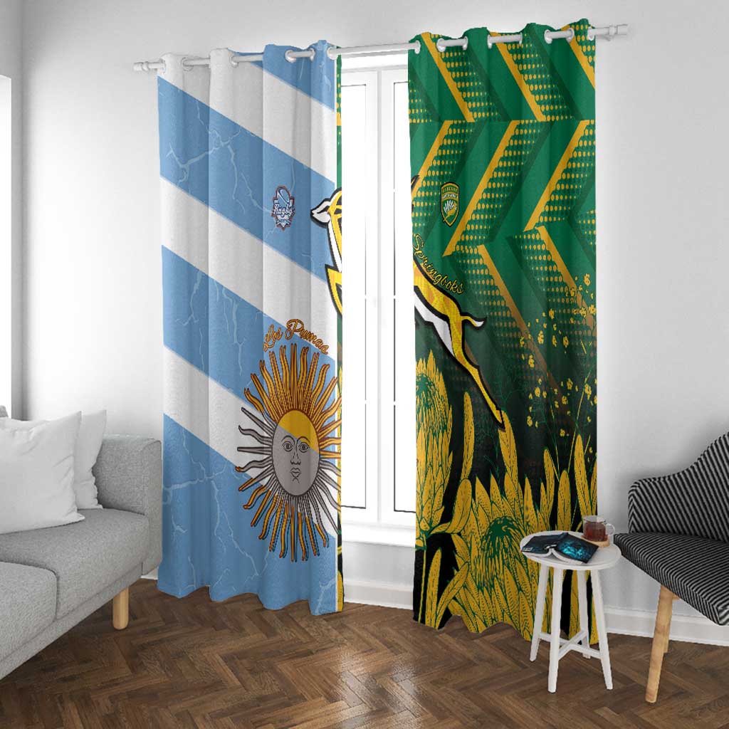 South Africa and Argentina Rugby Window Curtain Sporty Style
