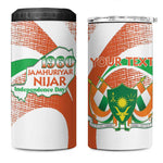 Personalized Happy Jamhuriyar Nijar Independence Day 4 in 1 Can Cooler Tumbler Coat Of Arm With Niger Map