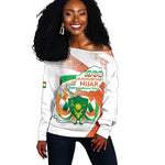 Personalized Happy Jamhuriyar Nijar Independence Day Off Shoulder Sweater Coat Of Arm With Niger Map
