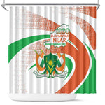 Happy Jamhuriyar Nijar Independence Day Shower Curtain Coat Of Arm With Niger Map