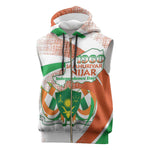 Personalized Happy Jamhuriyar Nijar Independence Day Sleeveless Zip Hoodie Coat Of Arm With Niger Map - African Pride