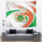 Happy Jamhuriyar Nijar Independence Day Tapestry Coat Of Arm With Niger Map