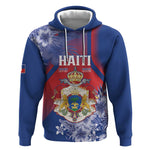 Personalized Second Anpi an Ayiti Hoodie Imperial Haiti Coat Of Arms Tropical Flowers