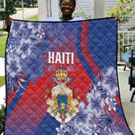 Second Anpi an Ayiti Quilt Imperial Haiti Coat Of Arms Tropical Flowers