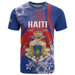Personalized Second Anpi an Ayiti T shirt Imperial Haiti Coat Of Arms Tropical Flowers