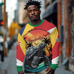 Personalised Afro Seychelles Long Sleeve Shirt Aldabra Giant Tortoise With Beach Sunset