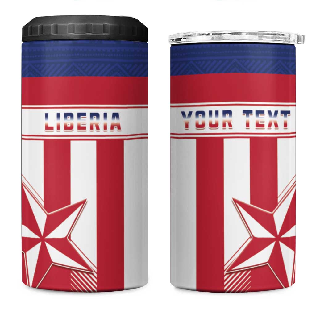 Custom Liberia Football Tumbler Cup African Tribal Pattern - Blue Jersey LT15 main image 0