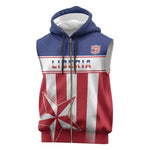 Custom Liberia Football Sleeveless Zip Hoodie Sporty Style - African Pride