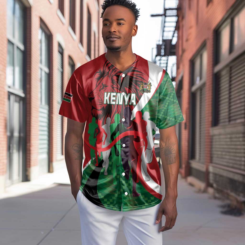 Personalised Athletics Kenya Baseball Jersey Kente Pattern