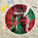 Personalised Athletics Kenya Beach Blanket Kente Pattern