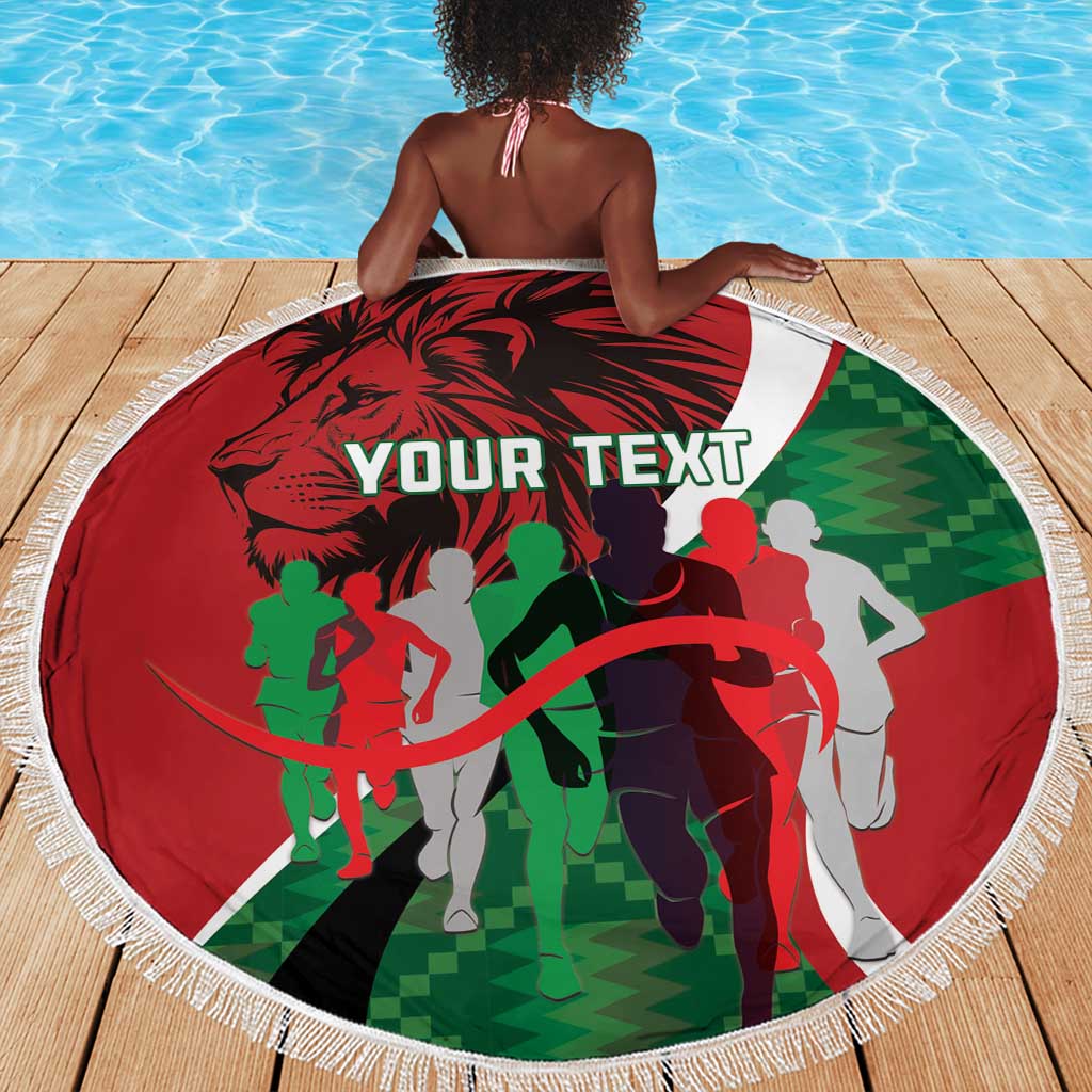 Personalised Athletics Kenya Beach Blanket Kente Pattern