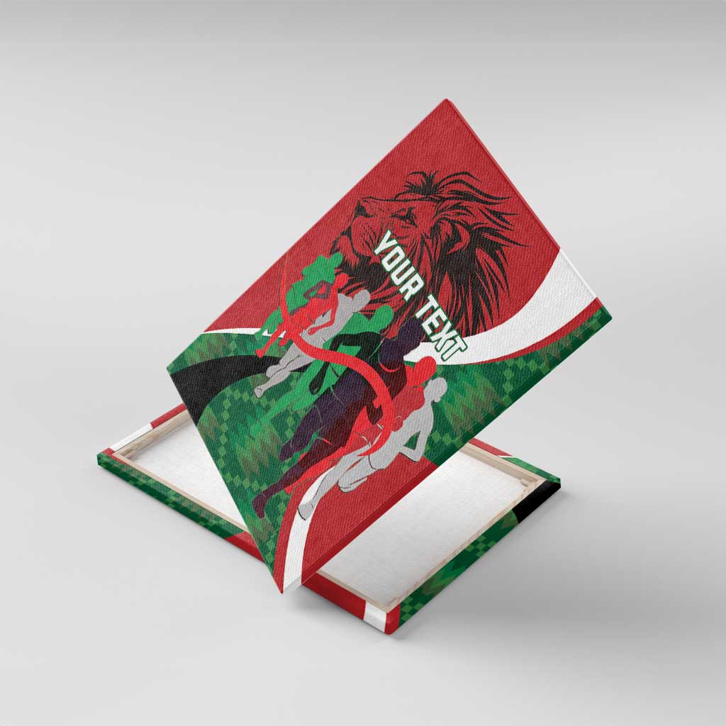 Personalised Athletics Kenya Canvas Wall Art Kente Pattern