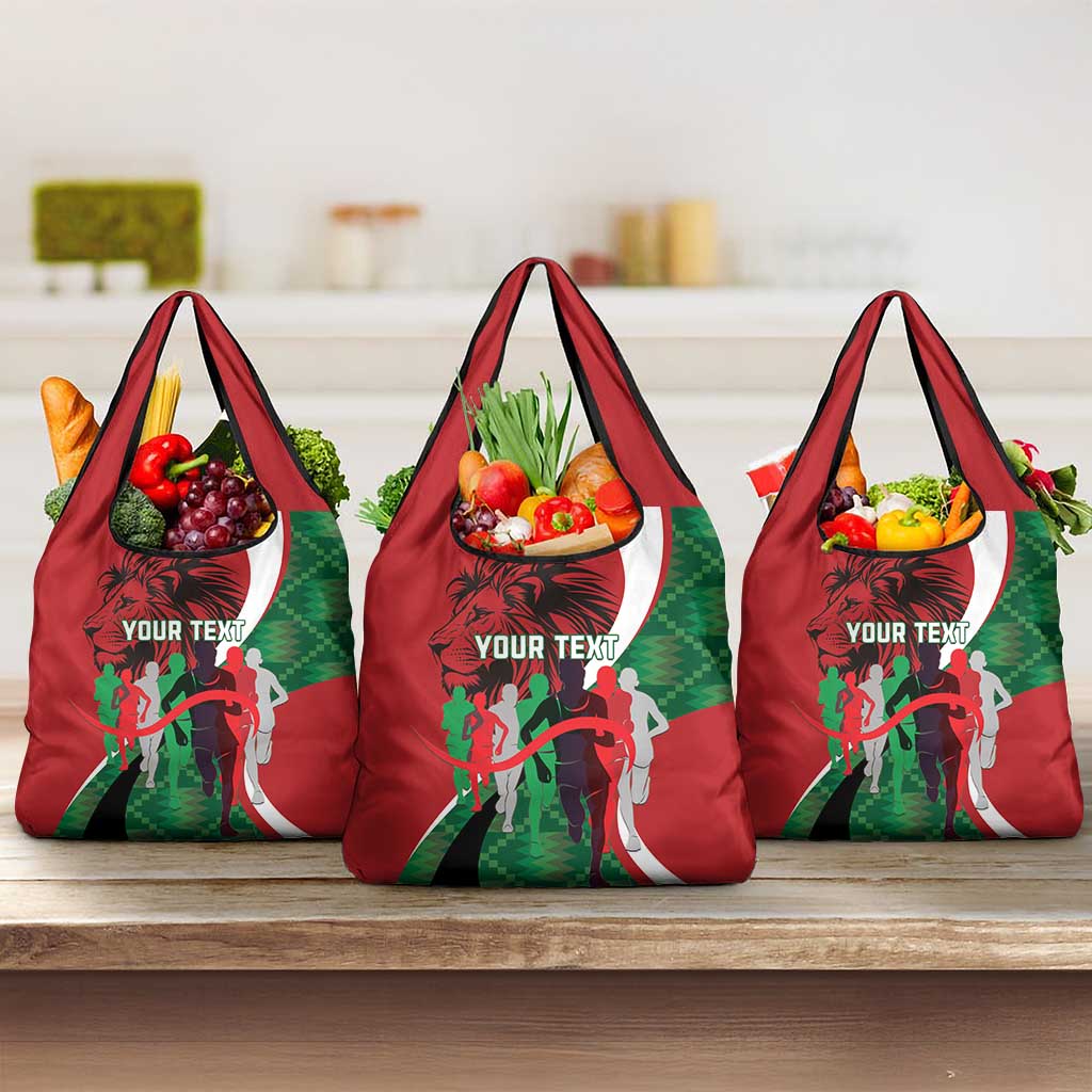 Personalised Athletics Kenya Grocery Bag Kente Pattern