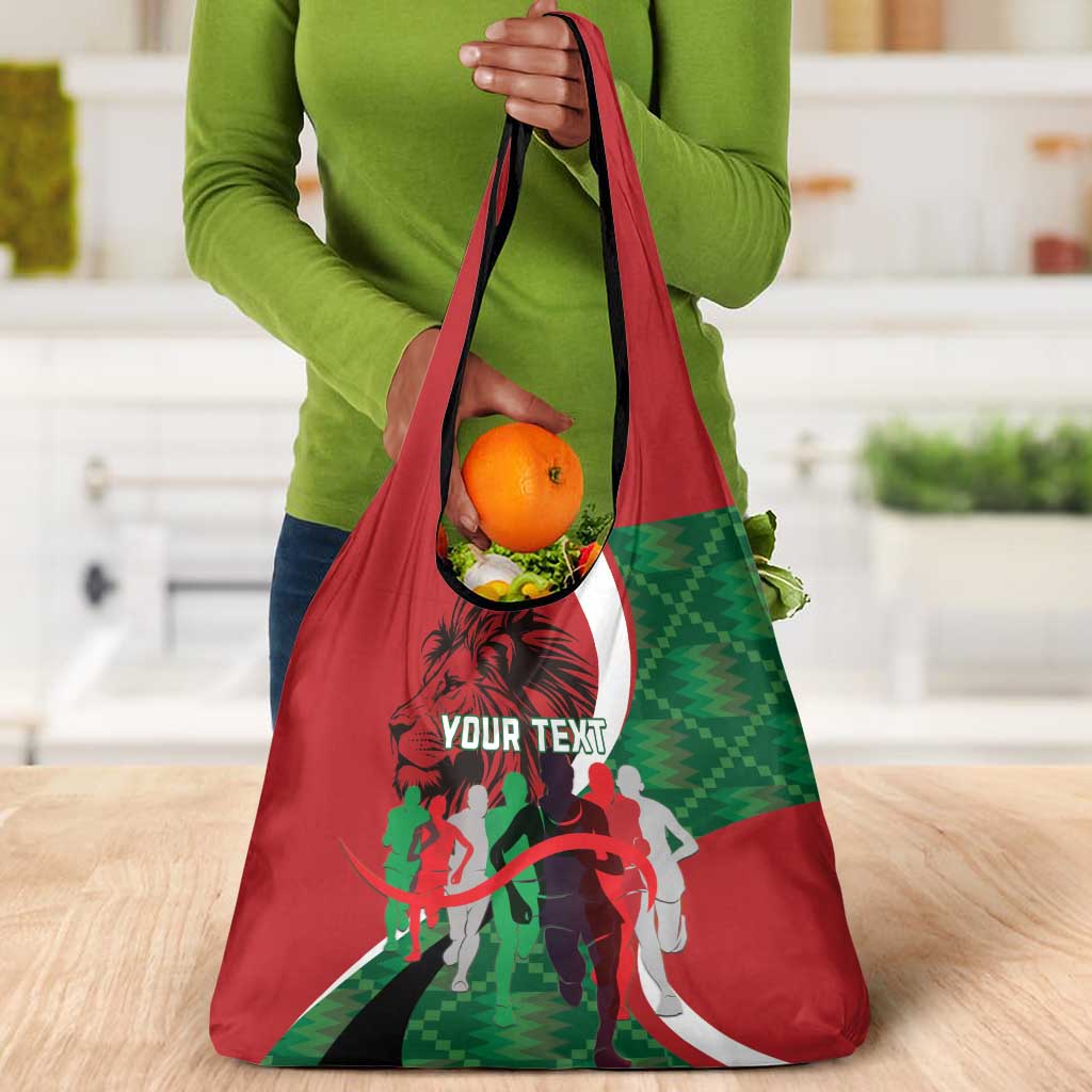Personalised Athletics Kenya Grocery Bag Kente Pattern
