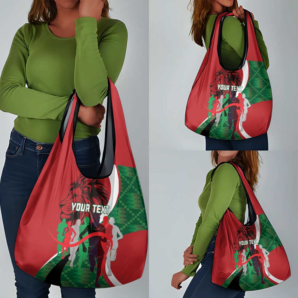 Personalised Athletics Kenya Grocery Bag Kente Pattern