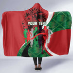 Personalised Athletics Kenya Hooded Blanket Kente Pattern