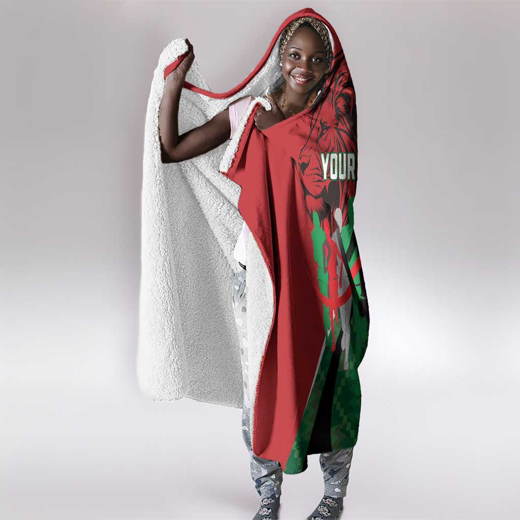 Personalised Athletics Kenya Hooded Blanket Kente Pattern