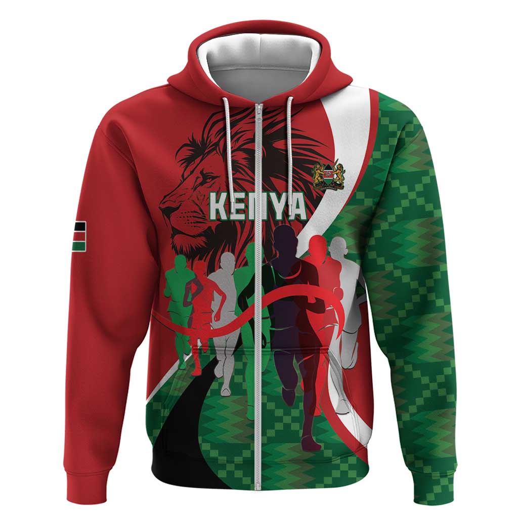 Personalised Athletics Kenya Hoodie Kente Pattern