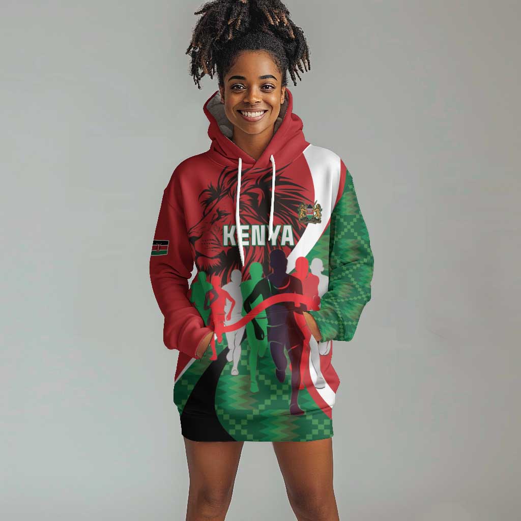 Personalised Athletics Kenya Hoodie Dress Kente Pattern