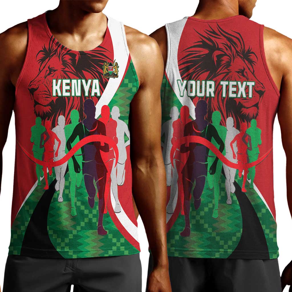 Personalised Athletics Kenya Men Tank Top Kente Pattern