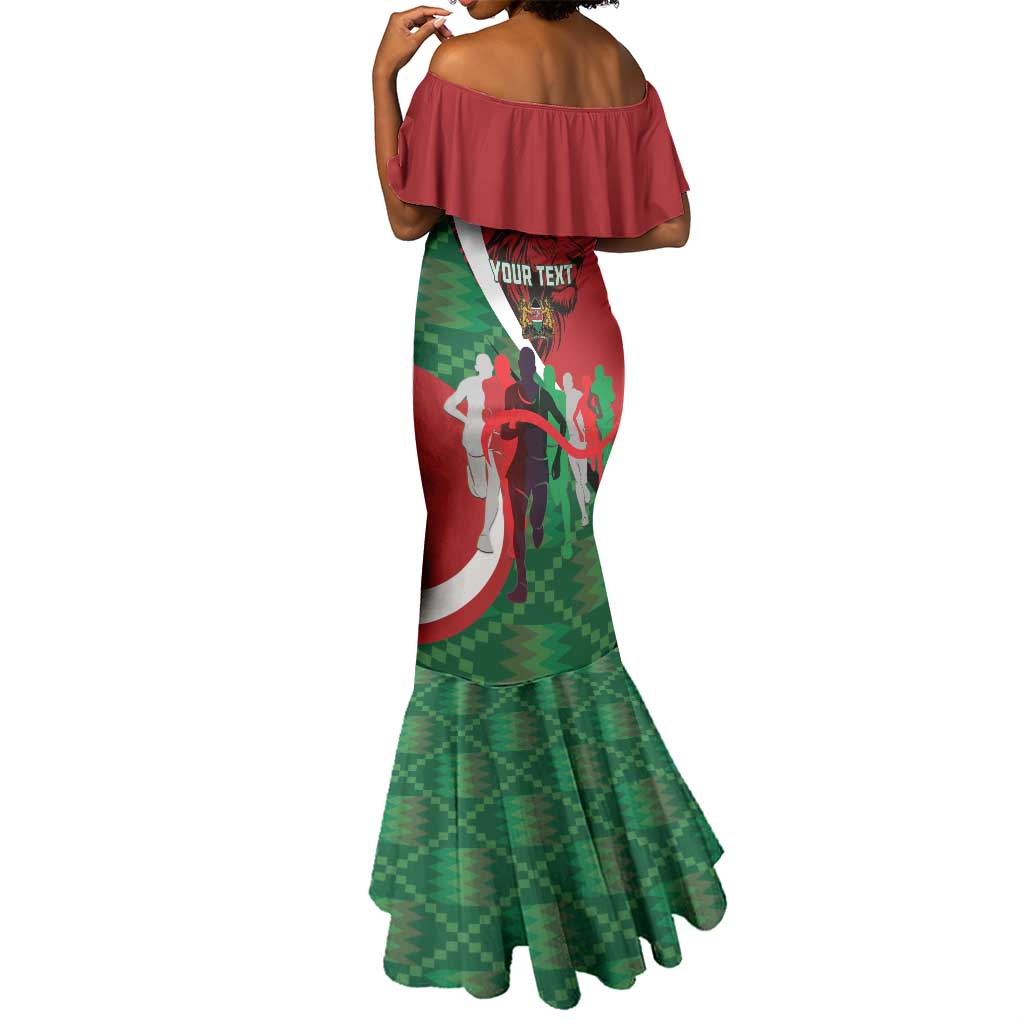 Personalised Athletics Kenya Mermaid Dress Kente Pattern