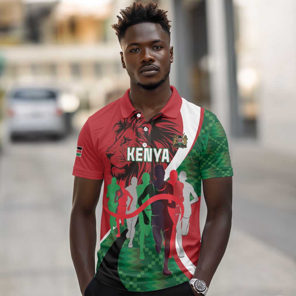 Personalised Athletics Kenya Polo Shirt Kente Pattern