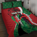 Personalised Athletics Kenya Quilt Bed Set Kente Pattern