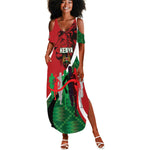 Personalised Athletics Kenya Summer Maxi Dress Kente Pattern