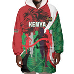 Personalised Athletics Kenya Wearable Blanket Hoodie Kente Pattern