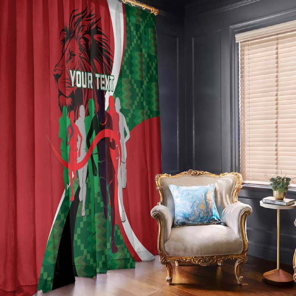 Personalised Athletics Kenya Window Curtain Kente Pattern