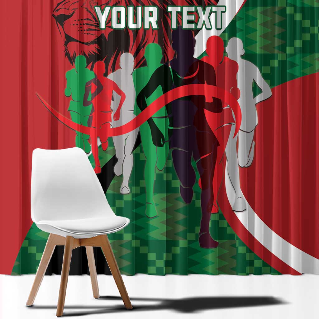 Personalised Athletics Kenya Window Curtain Kente Pattern