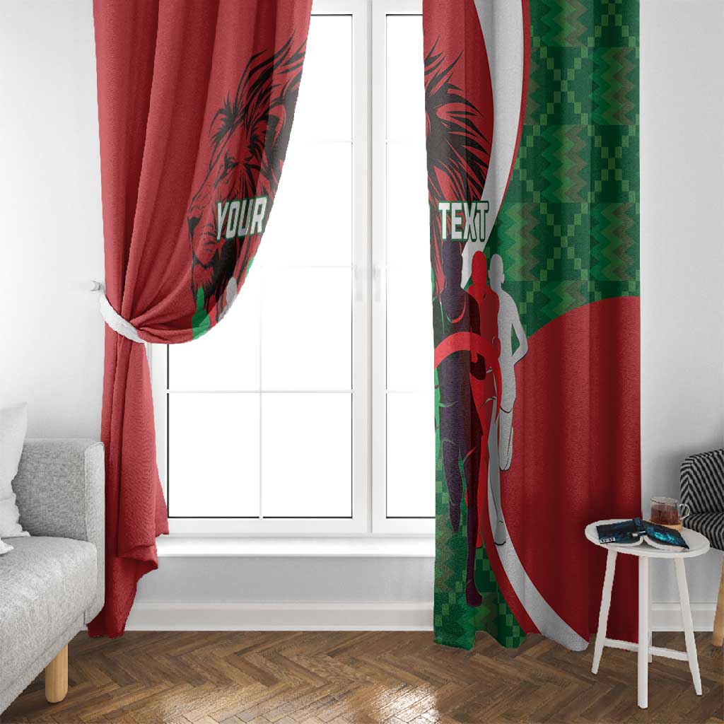 Personalised Athletics Kenya Window Curtain Kente Pattern