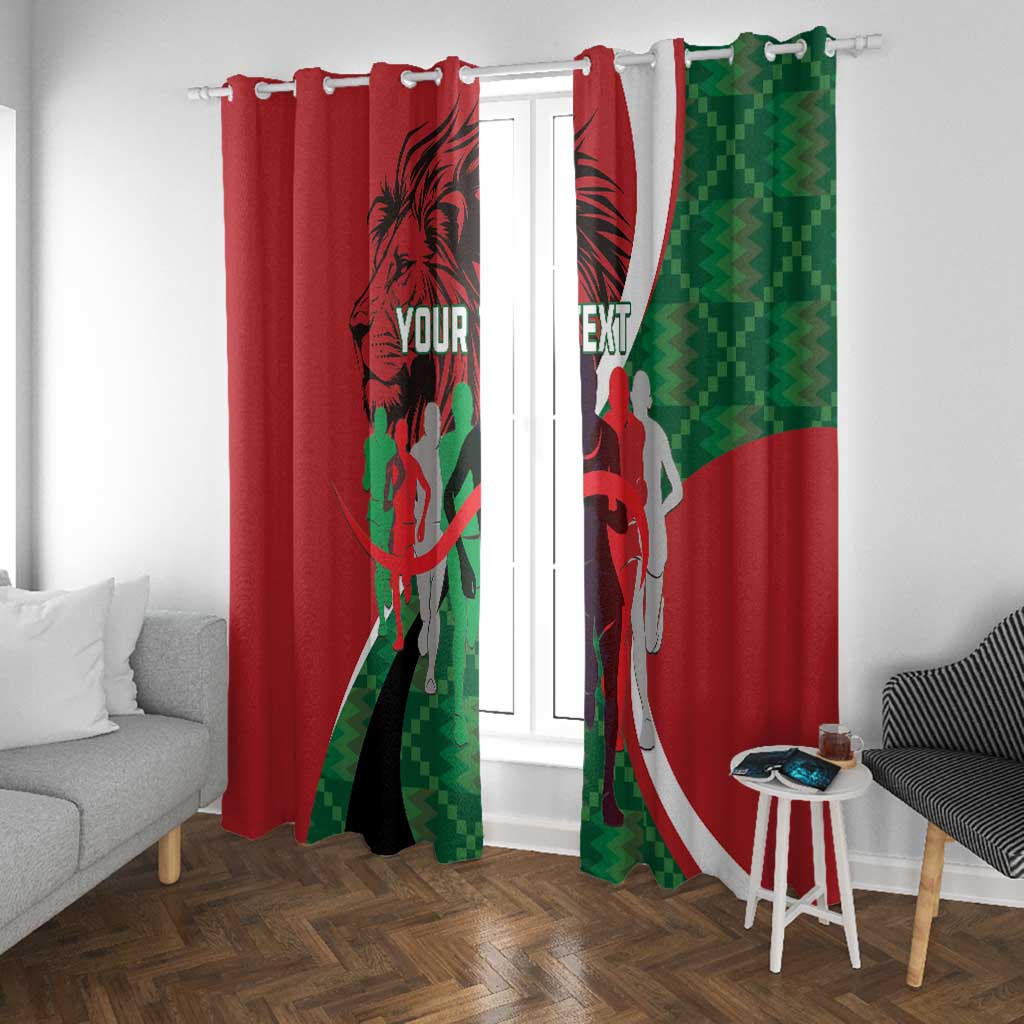 Personalised Athletics Kenya Window Curtain Kente Pattern