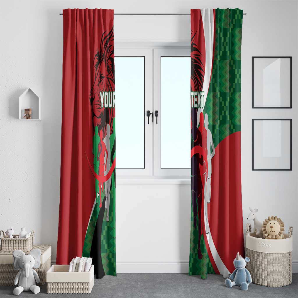 Personalised Athletics Kenya Window Curtain Kente Pattern