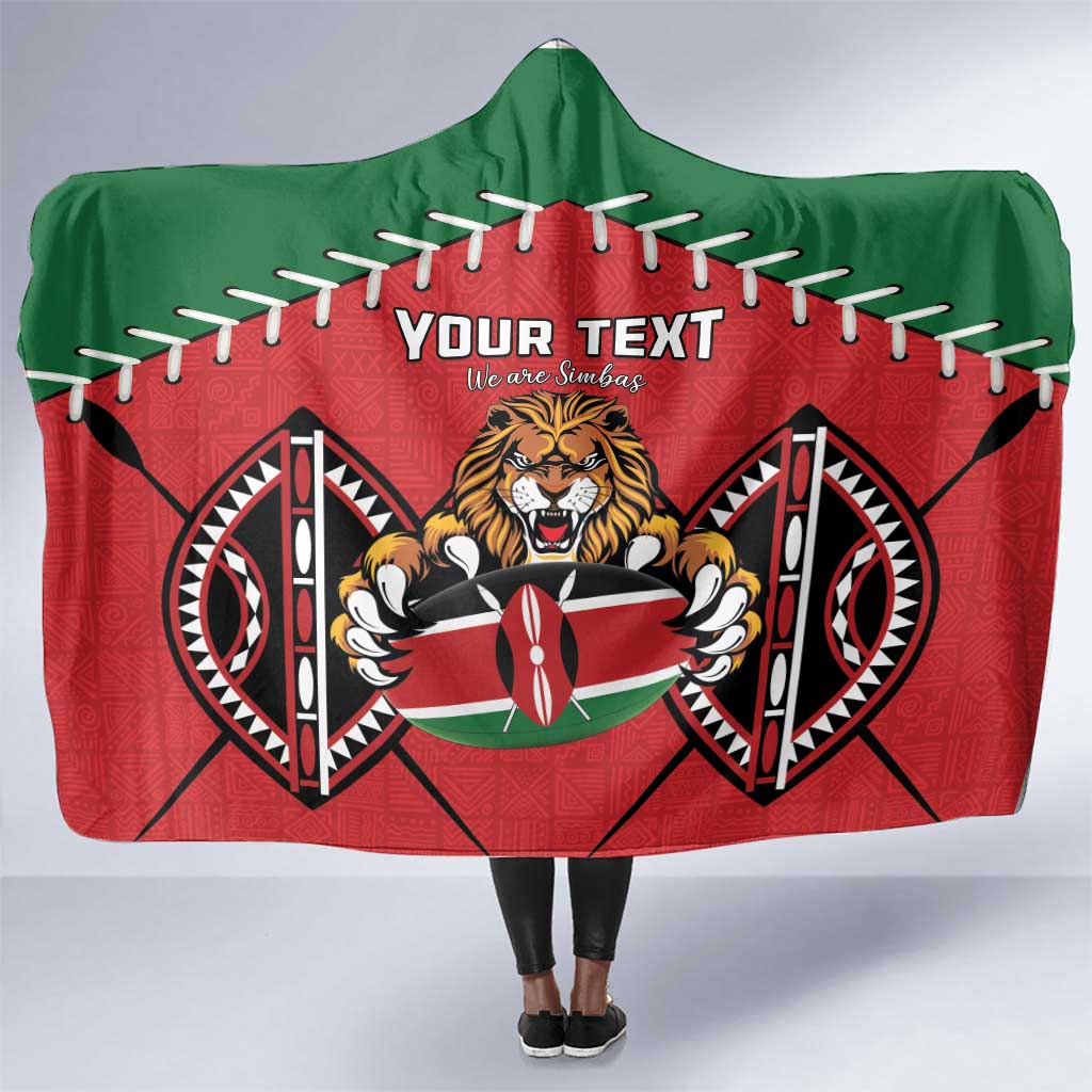 Kenya Rugby Custom Beach Blanket Simbas Mascot - Sporty Style LT15 main image 1