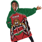 Custom Kenya Rugby Kid Wearable Blanket Hoodie We Are Simbas