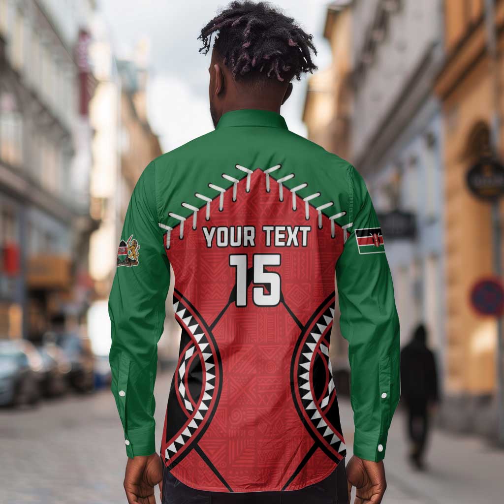 Custom Kenya Rugby Long Sleeve Button Shirt We Are Simbas