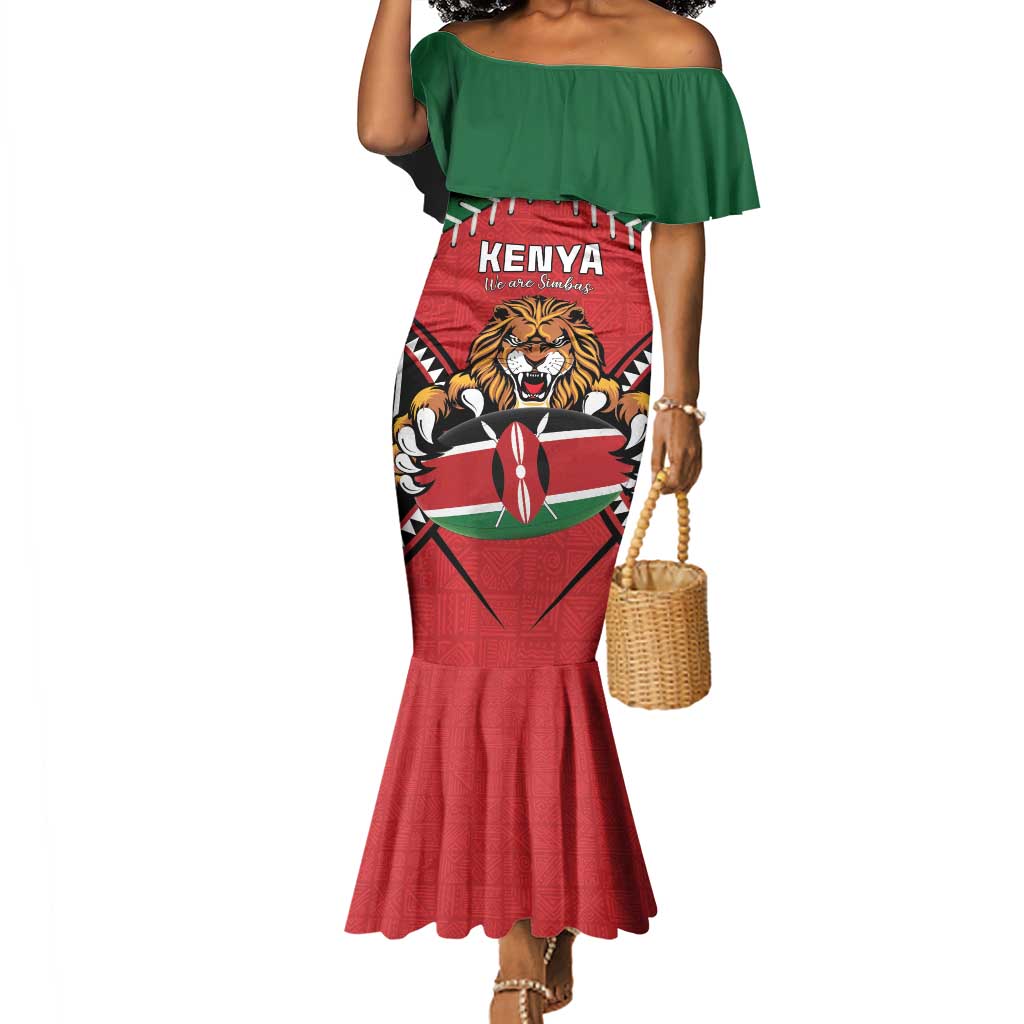 Custom Kenya Rugby Mermaid Dress We Are Simbas