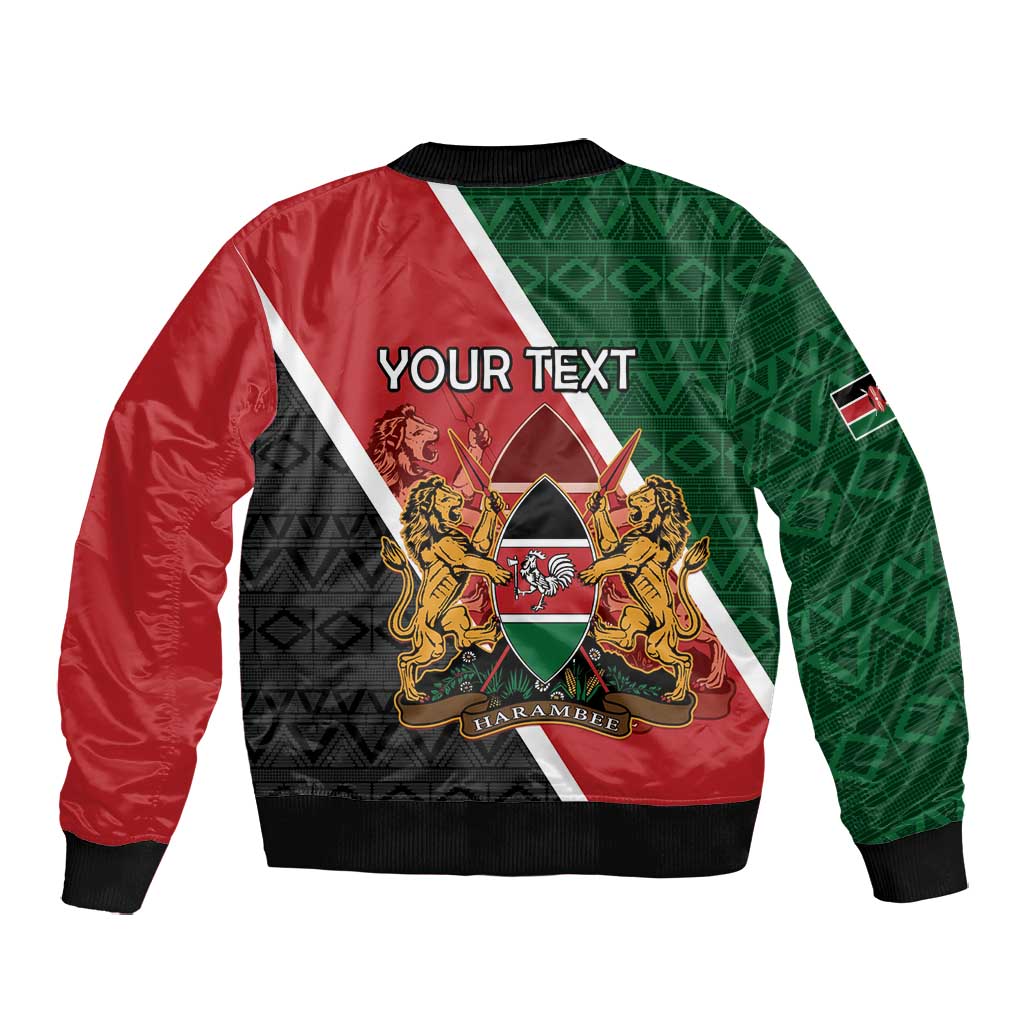 Personalised Kenya Bomber Jacket Flag Style - African Pattern