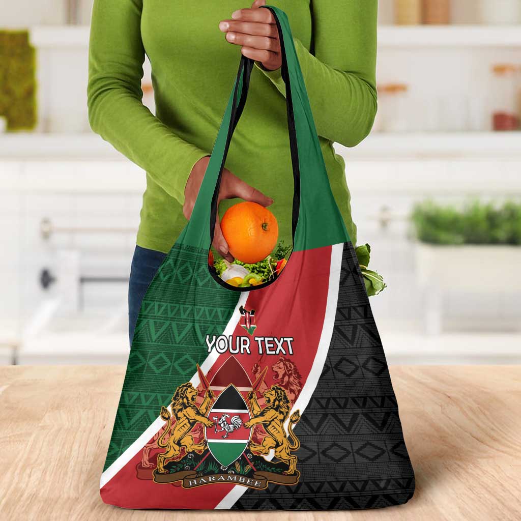 Personalised Kenya Grocery Bag Flag Style - African Pattern