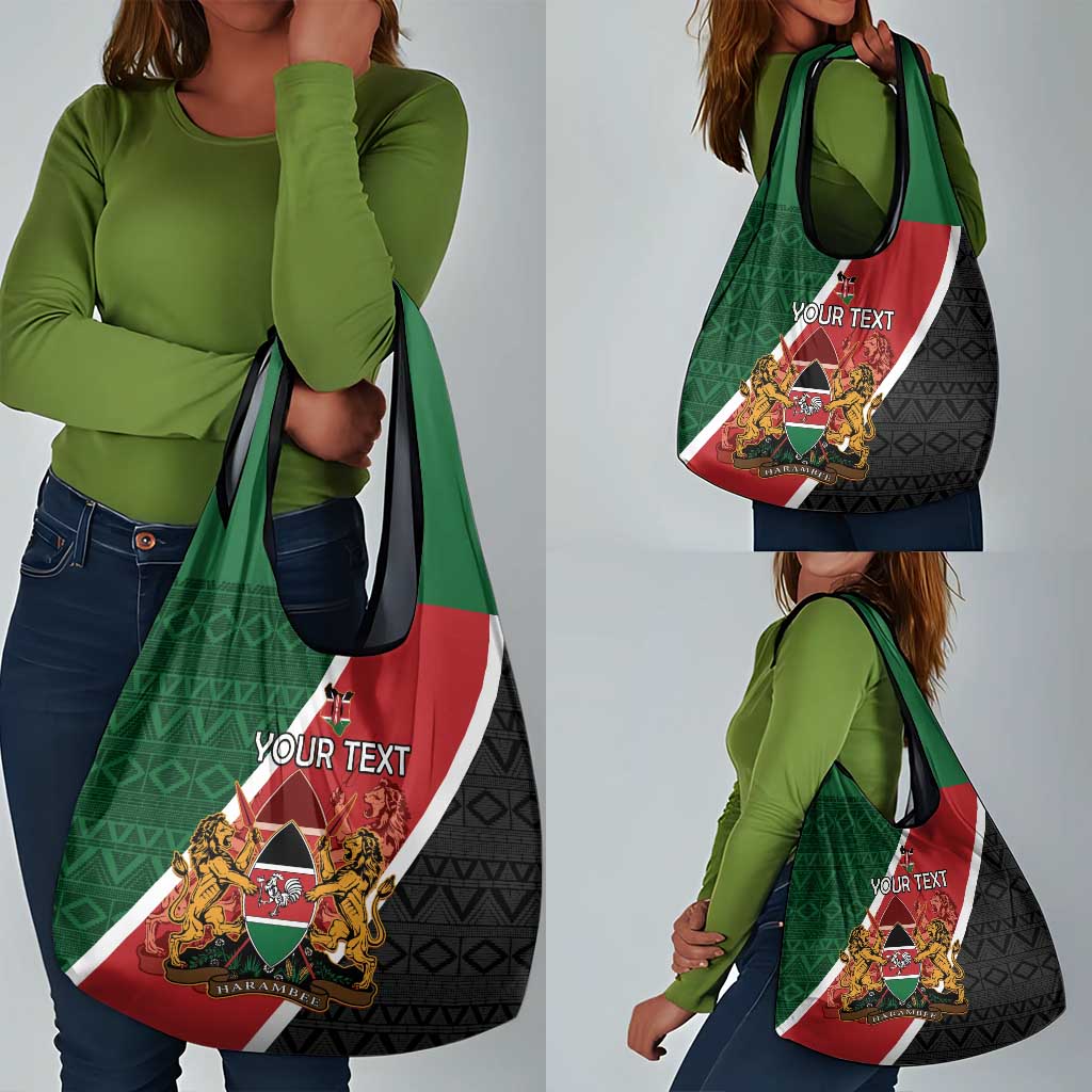 Personalised Kenya Grocery Bag Flag Style - African Pattern