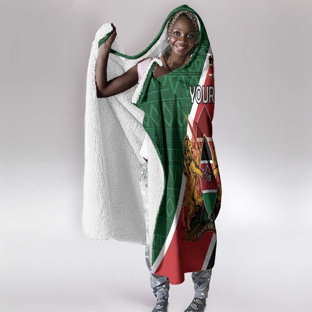 Personalised Kenya Hooded Blanket Flag Style - African Pattern