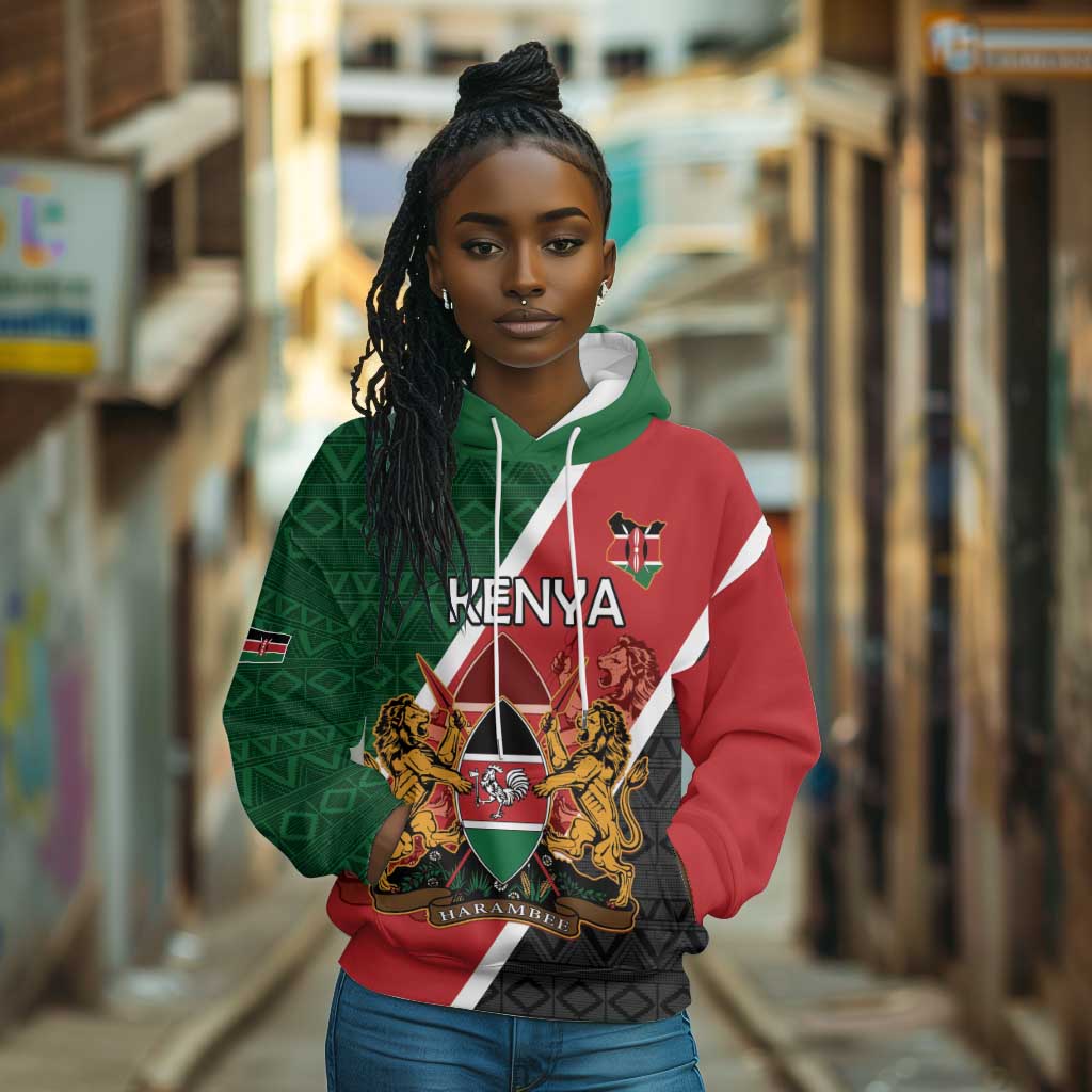 Personalised Kenya Hoodie Flag Style - African Pattern