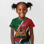 Personalised Kenya Kid T shirt Flag Style - African Pattern