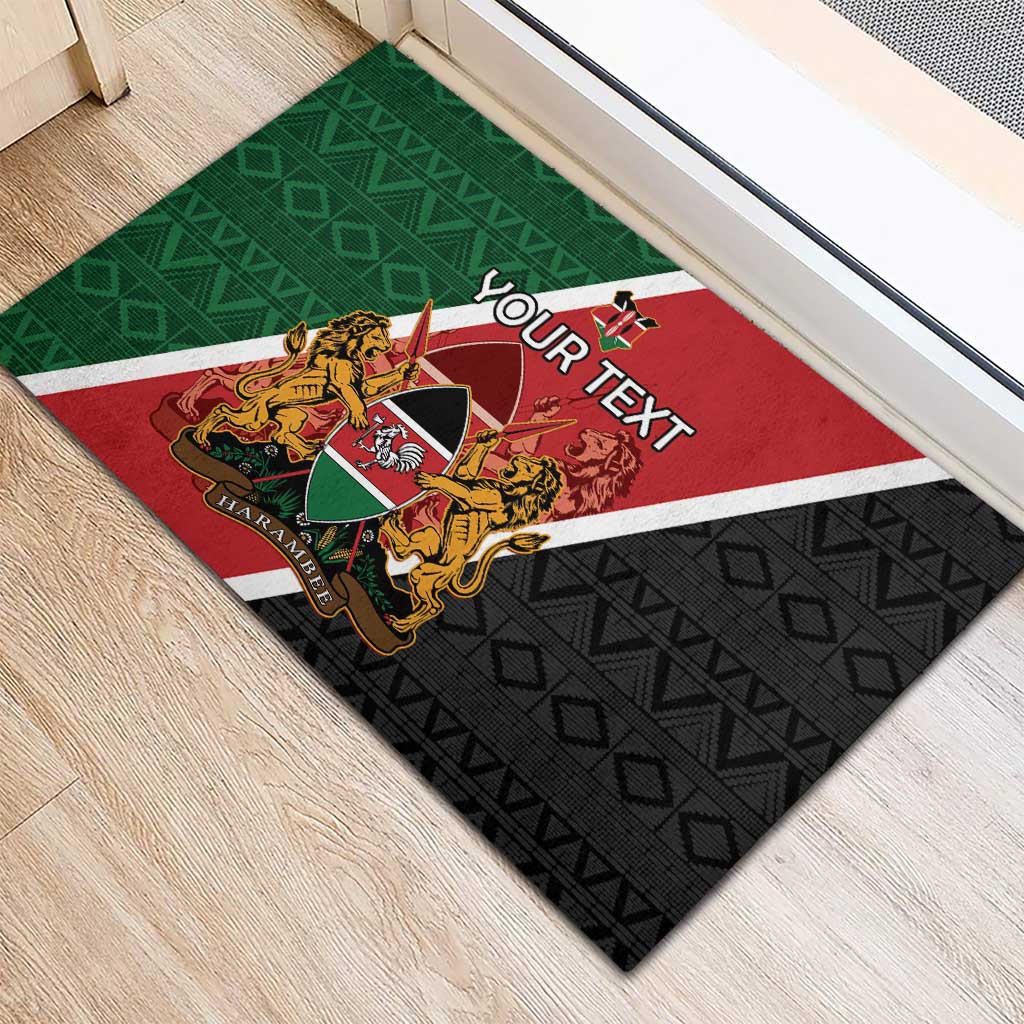 Personalised Kenya Rubber Doormat Flag Style - African Pattern