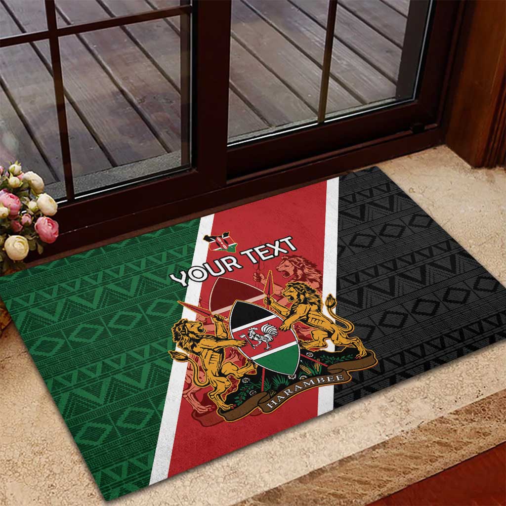 Personalised Kenya Rubber Doormat Flag Style - African Pattern